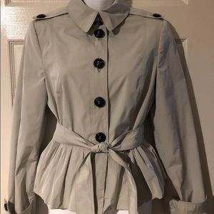 Burberry taffeta stone jacket with peplum